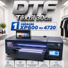 Impressora DTF Têxtil W30 com 1 cabeça XP600 ou 4720