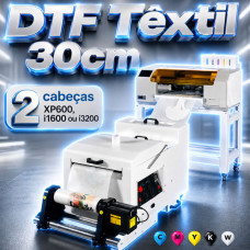 Impressora DTF W30 com 2 Cabeças XP600, i1600 ou i3200 e forno com reciclador de poliamida  