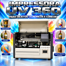 Impressora UV 360º cilíndricos e cônicos Impressora UV 360º cilíndricos e cônicos